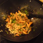 spoots, ramson and reedmace stir fry