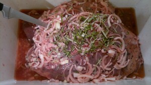 venison marinaded in elderberry vinegar