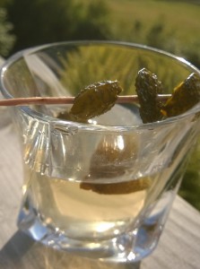 The Filthy Dirty Matini - made with foraged vermouth and spiral wrack capers